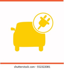 Electric vector yellow icon on white background. Electric symbol stock bitmap illustration. Business picture.