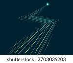Electric Vehicle battery charging Interface with futuristic neon green Lightning Bolt lines and Light Effect vector design concept. EV charging design for Electric Car, EV station, ui infographic.