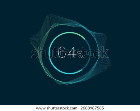 Electric Vehicle battery charging Interface with battery percentage Circula Progress Bar in wavy moving lines vector design concept. Battery charging dashboard for ui, ev car, website, infographic.