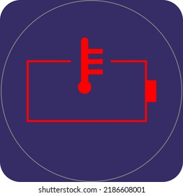 Electric vehicle battery temperature warning sign vector
