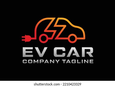 Electric vehicle car automobile logo design template