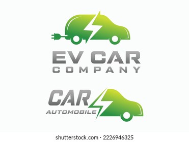 Electric vehicle car automobile logo design template