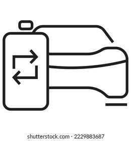 Electric vehicle, electric car, EV with battrey icon, logo or symbol vector illustration