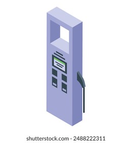 Electric vehicle charger station displaying payment information with credit card reader for fast and easy charging