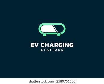 Electric vehicle charging with car loading bar shapes Symbol vector design concept. EV charging logotype symbol for Electric Car, EV station, ui, business, infographic, clean energy, web, new tech.