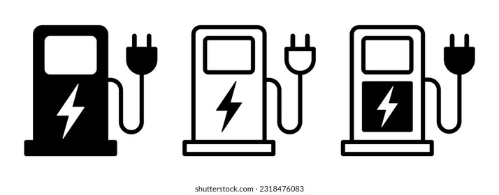 icono de carga del vehículo eléctrico, distribuidor