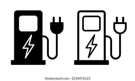electric vehicle charging icon, distributor