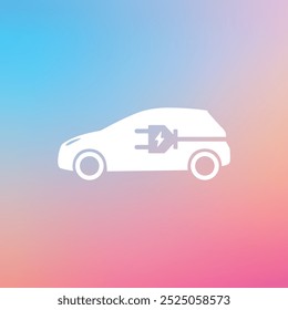 Icono de carga de vehículo eléctrico. Ilustración vectorial