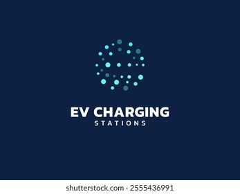 Electric vehicle charging with letter e Sphere Clean Energy logo vector design concept. Letter E logotype symbol for Electric Car, EV station, EV business, ui, website, clean energy, innovation, tech.