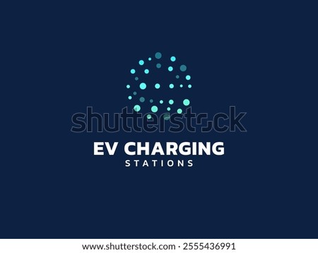 Electric vehicle charging with letter e Sphere Clean Energy logo vector design concept. Letter E logotype symbol for Electric Car, EV station, EV business, ui, website, clean energy, innovation, tech.