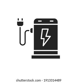 Electric Vehicle Charging Station Color Line Icon. Isolated Vector Element.