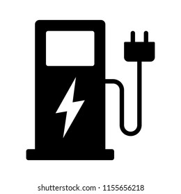 Electric vehicle charging station or EV charge point for electric vehicles / cars flat vector icon for apps and websites svg