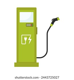 Electric vehicle charging station icon. Electric charging station Vector illustration. Green energy