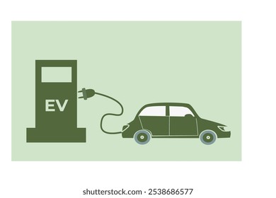 Ícone da estação de carregamento do veículo elétrico: projeto de transporte eco-friendly.