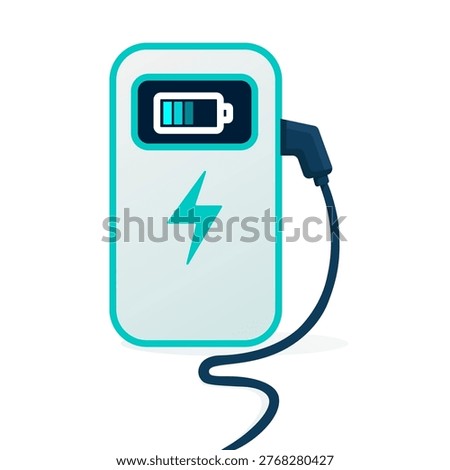Electric Vehicle Charging Station Icon. Vector illustration.