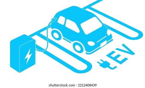 Electric vehicle charging station illustration