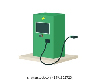 Electric vehicle charging station illustration, electric charging icon