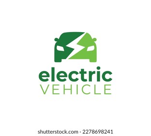 Electric vehicle charging station logo. Electric car icon logo design