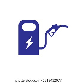 Electric vehicle charging station on white Vector Image