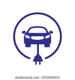 Electric vehicle charging station on white Vector Image