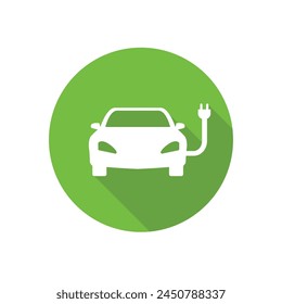 Electric vehicle charging station on white Vector
