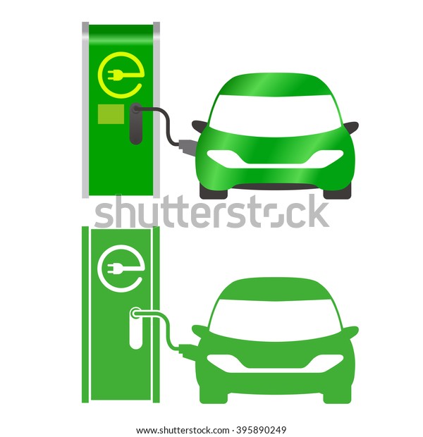 Electric Vehicle Charging Station Electric Recharging Stock Vector ...