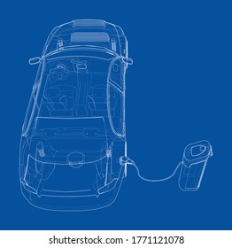 Electric Vehicle Charging Station Sketch Vector Stock Vector (Royalty ...