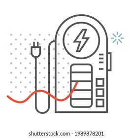 Electric Vehicle Charging Station - Stock Icon As EPS 10 File