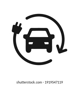 Electric vehicle charging station vector icon isolated sign design.