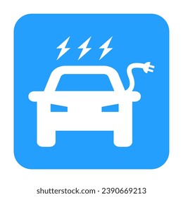 Electric vehicle charging station - vector sign isolated on white.
