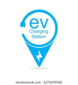 Estación de carga de vehículos eléctricos. Icono de la estación de carga eléctrica. Símbolo vectorial de carga ev 