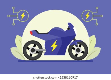 Electric vehicle concept. Colored flat vector illustration isolated.	