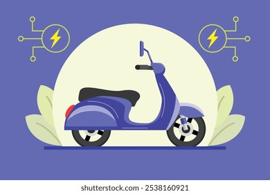 Electric vehicle concept. Colored flat vector illustration isolated.	