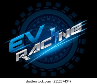 Electric Vehicle (EV) Racing Concept for Design logo and Vector Template.