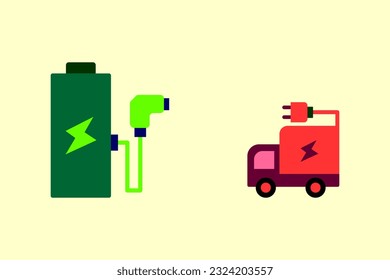 Wohnflaeche elektrische Fahrzeuge , Illustration eines Autos, Batterie, Elektroauto, Ökosystem