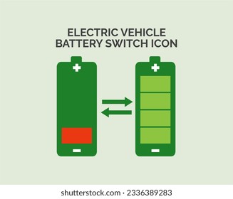 Electric vehicle icon. Battery switch icon. Eco-friendly vehicle concept. Vector illustration