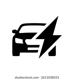 Electric vehicle icon. Electric car icon. Vector icon isolated on white background. Eco friendly vehicle concept, Vector illustration