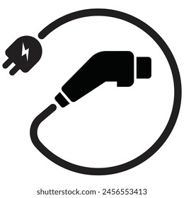 Elektrisches Fahrzeug-Symbol, Elektrische Fahrzeug-Ladestation für Ökosystem, Erneuerbare Energien und erneuerbares Erdgas