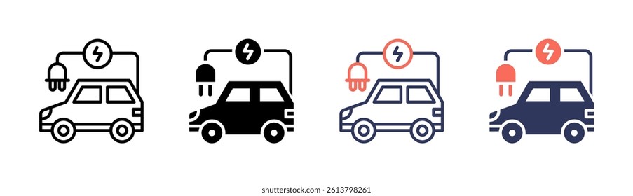 Electric Vehicle Icon Element For Design And Vector