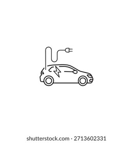 Diseño de Vector plano de icono de vehículo eléctrico.