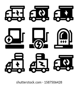electric vehicle icon isolated sign symbol vector illustration - Collection of high quality black style vector icons

