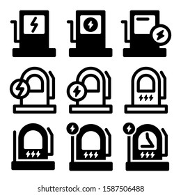 electric vehicle icon isolated sign symbol vector illustration - Collection of high quality black style vector icons
