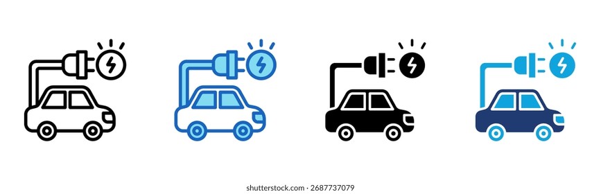 Icono de vehículo eléctrico Multi Style Ilustración vectorial