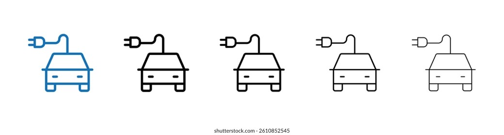 Electric vehicle icon Outline vector logo for web ui