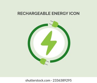 Icono de vehículo eléctrico. Icono de energía recargable. Concepto de vehículo ecológico. Ilustración del vector