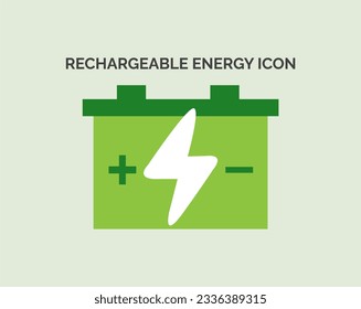 Icono de vehículo eléctrico. Icono de batería de energía recargable. Concepto de vehículo ecológico. Ilustración del vector