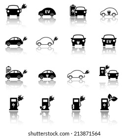 Electric Vehicle Icon Set