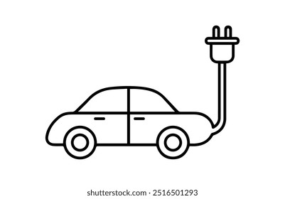Electric vehicle icon set with plug icon symbol, EV car, Green hybrid vehicles charging point logotype, Eco friendly vehicle concept. Vector illustration, Icons collection