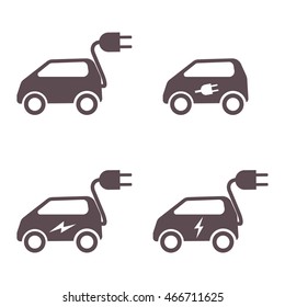 Electric Vehicle Icon Set, Vector Illustration 