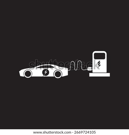 Electric vehicle icon vector, electric car